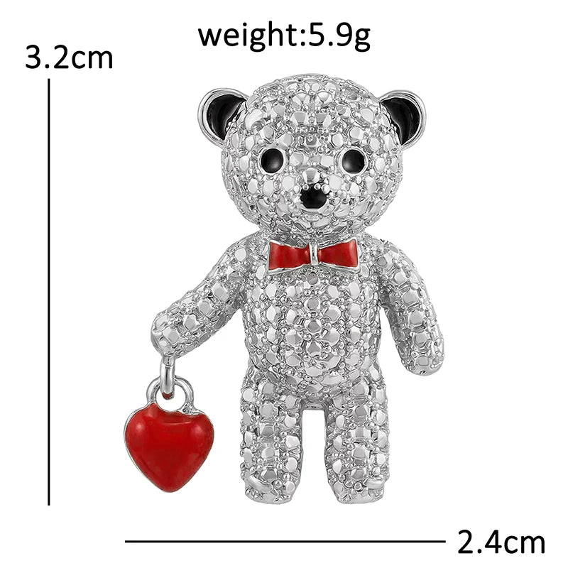 PENDRA Hearthbear 2-Color Enamel Bear Brooch