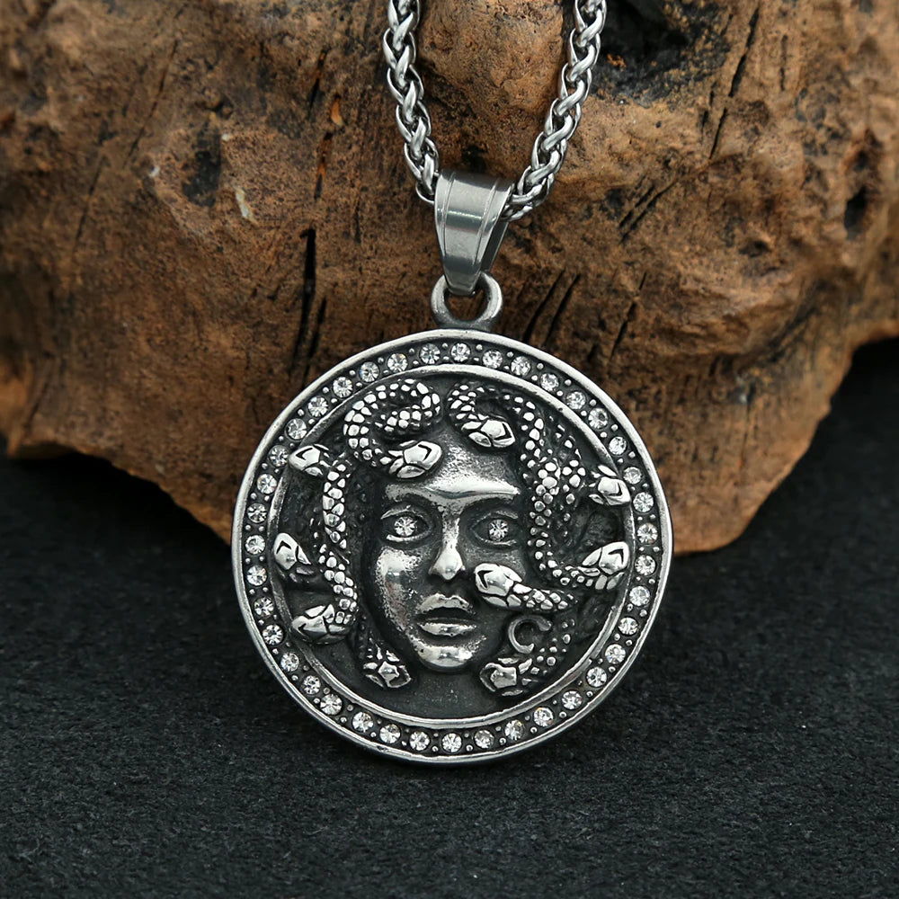 PENDRA Medusa Gothic Medusa Head Pendant Necklace