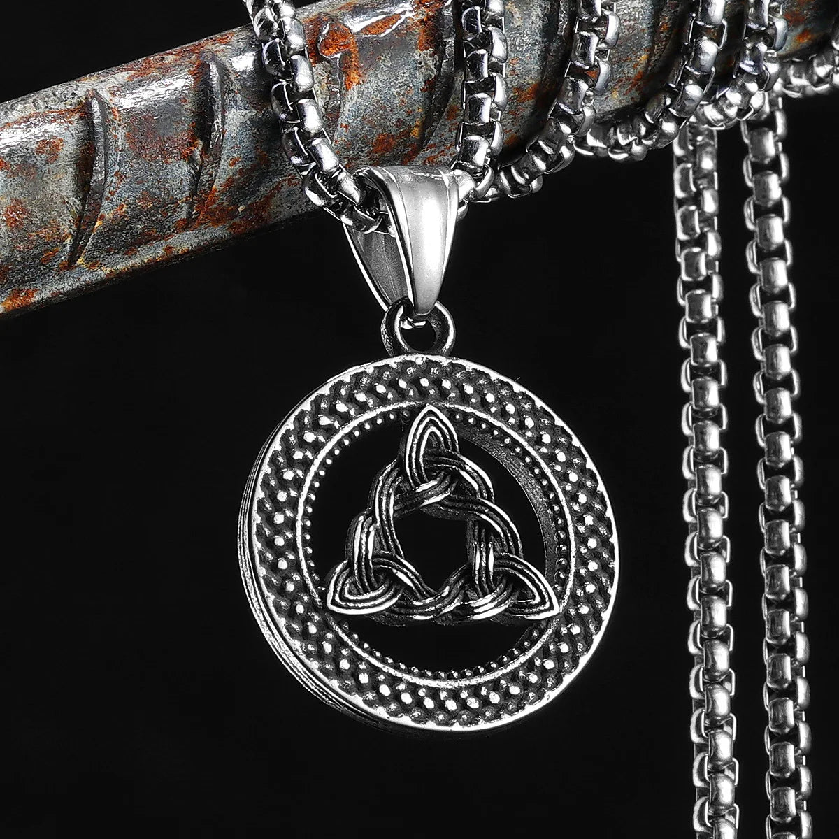 Viking Celtic Knot Odian Men Necklaces Stainless Steel Pendant Chain Women Punk Fashion Jewelry New Accessories Gifts Wholesale