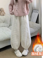PENDRA Diamond Grid Cotton Pants