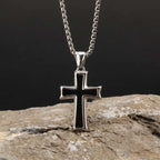 PENDRA Cross Black Glue Pendant Necklace