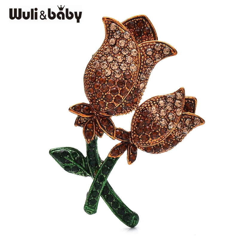 PENDRA Rosalia 4-Color Shining Rose Brooch