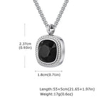 PENDRA Square Stone Black Pendant Necklace
