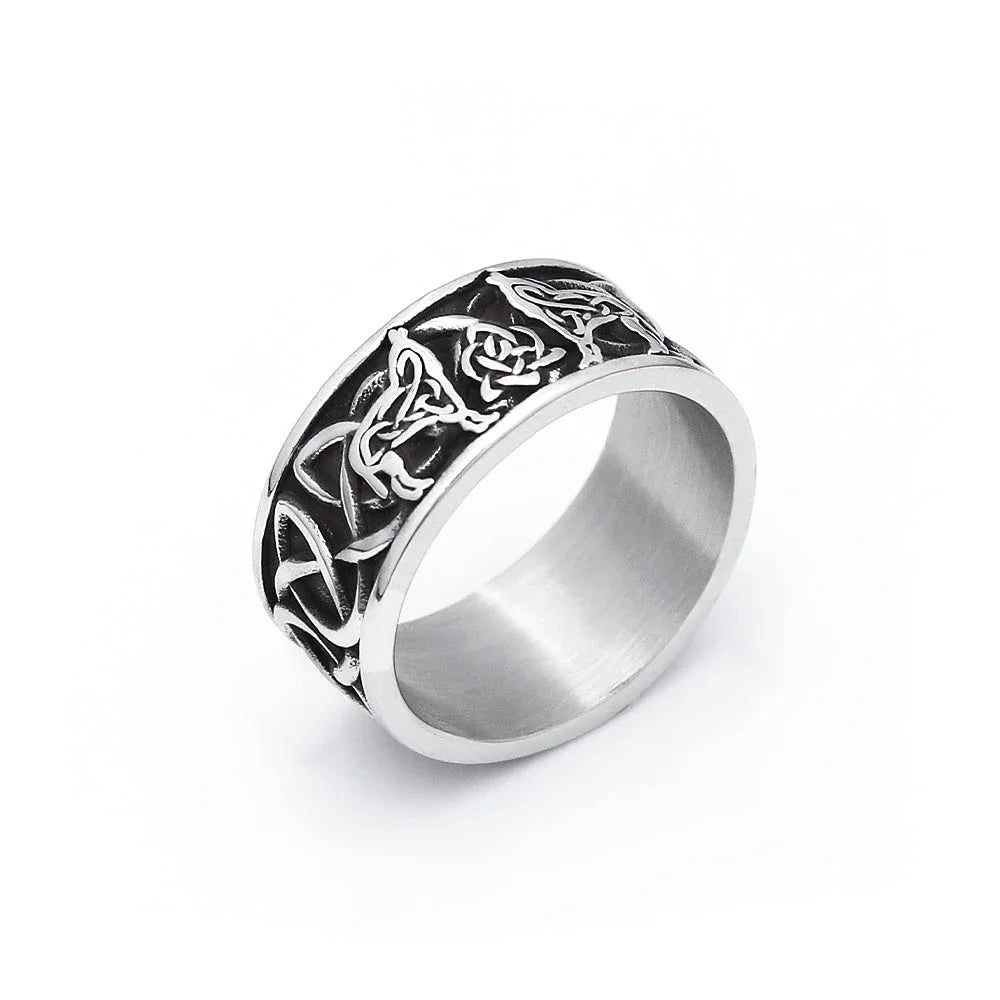 PENDRA Wolfduo Nordic Double Wolf Ring