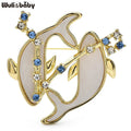 PENDRA Oceanic Crystal Dolphin Brooch