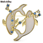 PENDRA Oceanic Crystal Dolphin Brooch