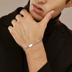Initials Bracelets for Men Women Couple,Alphabet A-Z 26 Letter Stainless Steel Chain Link Wristband,Valentine's Day Gift for BBF