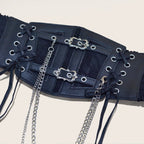 PENDRA Velayne Leather Black Chain Punk Corset Belt