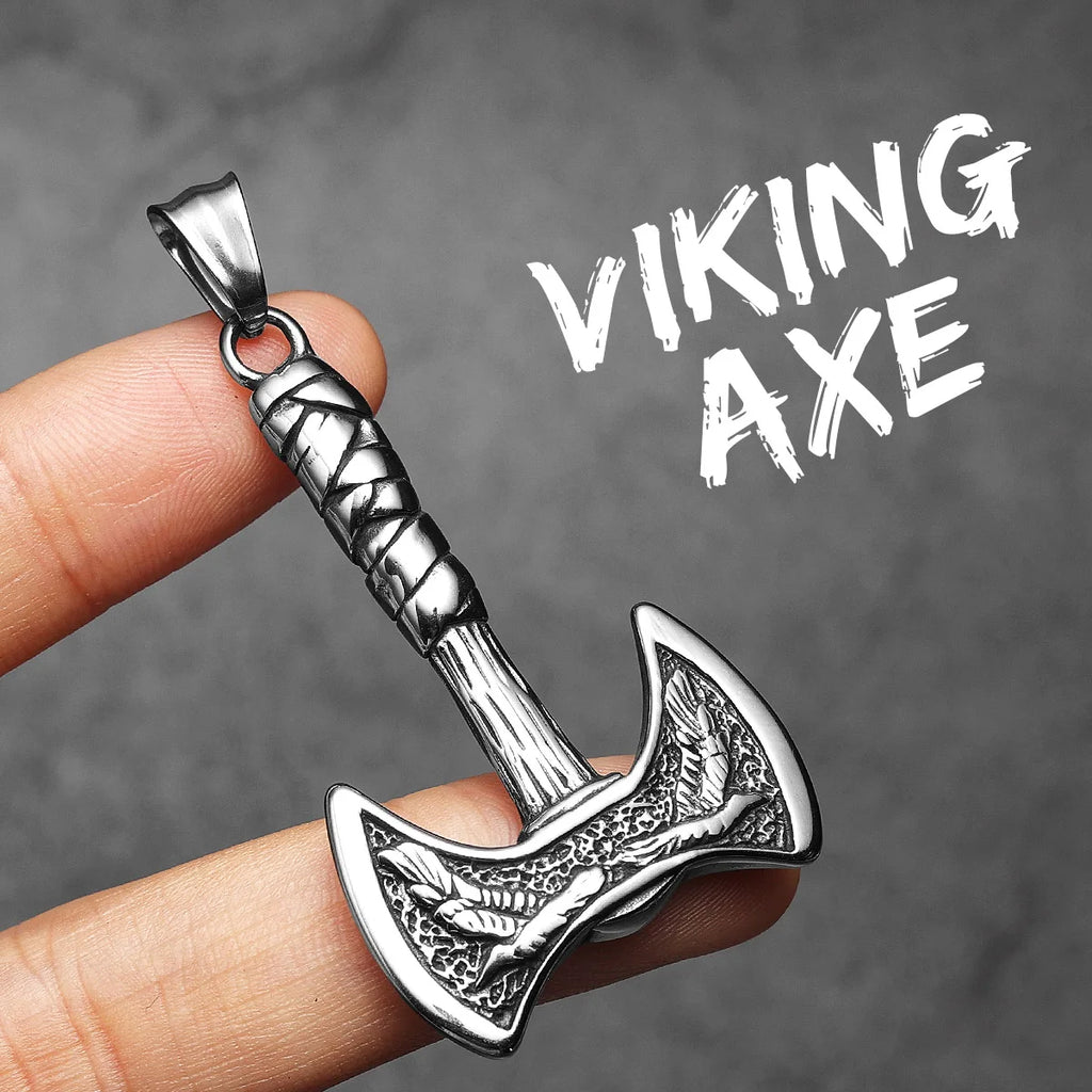 PENDRA Phoenix Axe Steel Necklace