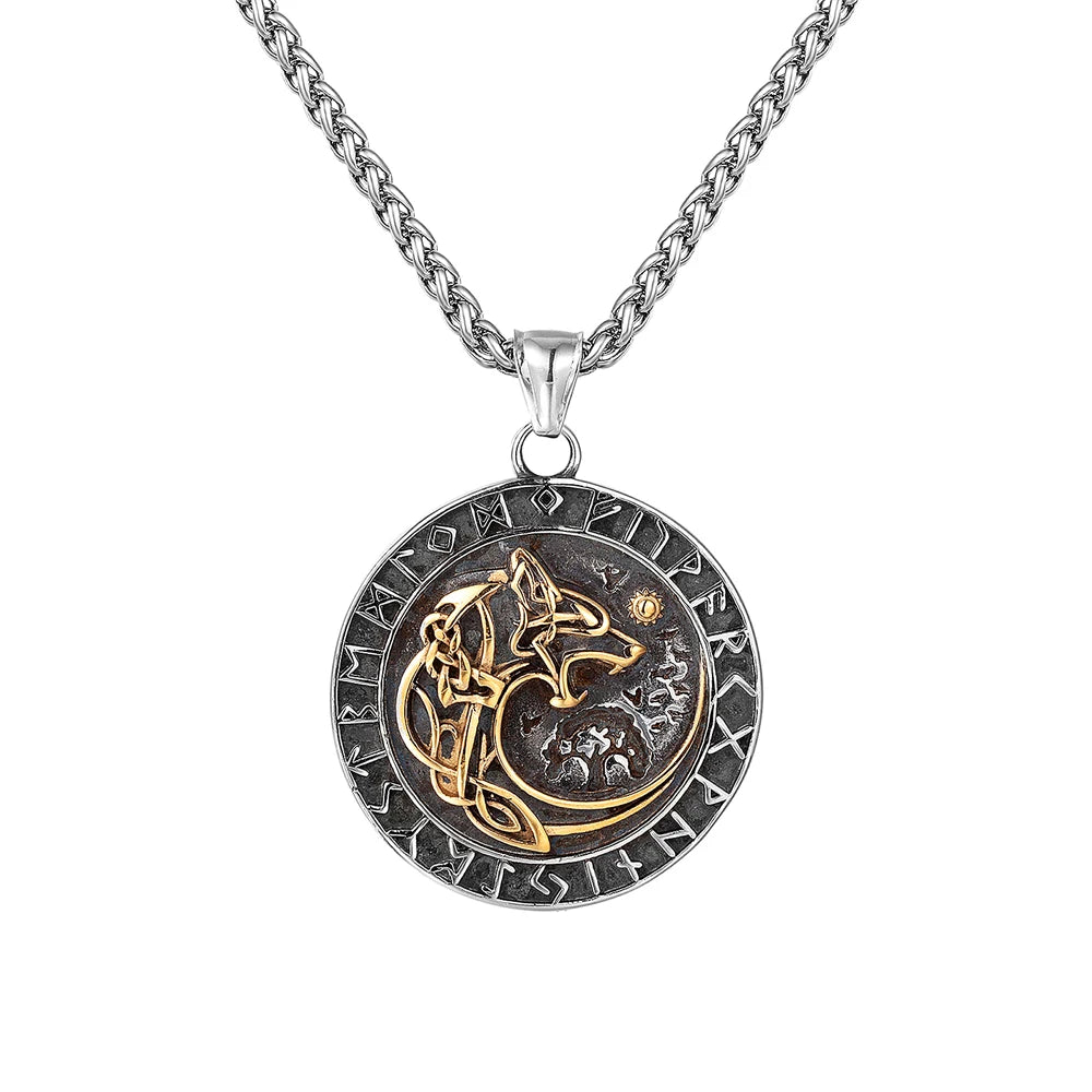 PENDRA Wolf Rune Viking Necklace