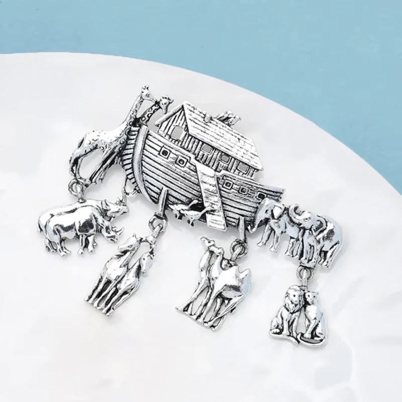 PENDRA Noah's Ark Animal Scene Brooch