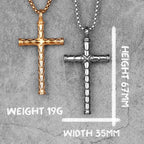 PENDRA Dragon Scale Cross Steel Necklace
