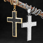 PENDRA Shining Cross Steel Necklace