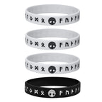 Mprainbow Mens Tree of Life Bracelets, 1/2/3/4 Pcs Norse Viking Soft Runes Silicone Rubber Band Wristband Bangle,Comfort Fit