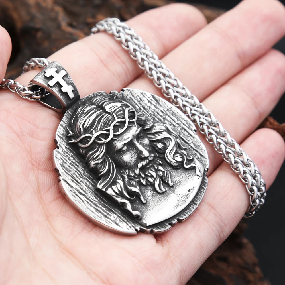 PENDRA Jesusround Christian Jesus Round Pendant