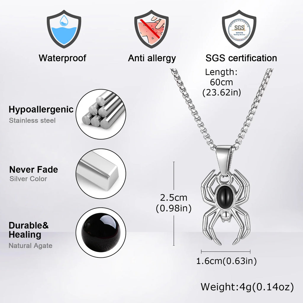 PENDRA Spider Onyx Pendant Necklace