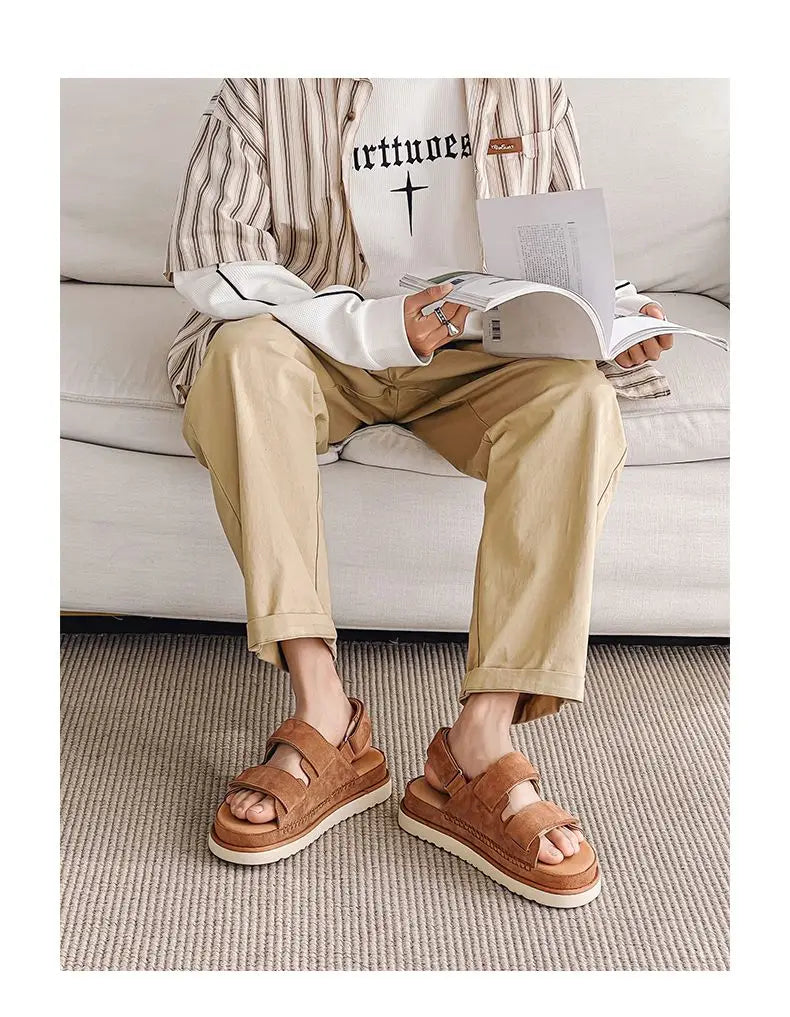 PENDRA Cowhide Non Stuffy Sandals