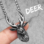 PENDRA Stag Elk Antler Steel Necklace