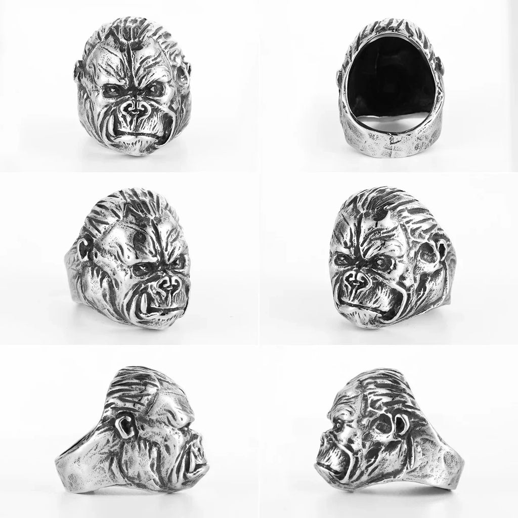 PENDRA Gorilla Animal Monkey Steel Ring