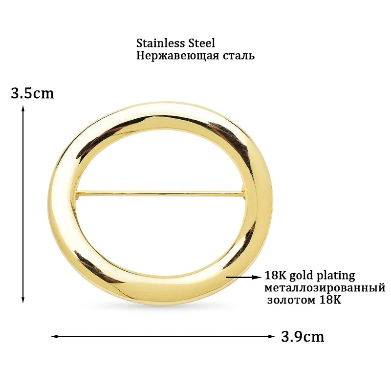 PENDRA Alloy Circle Brooch