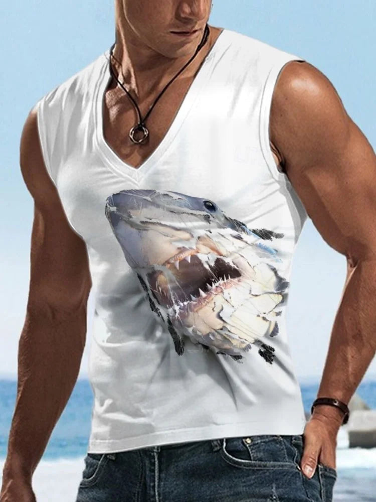 PENDRA Sports Sleeveless Neck Lion T-Shirt