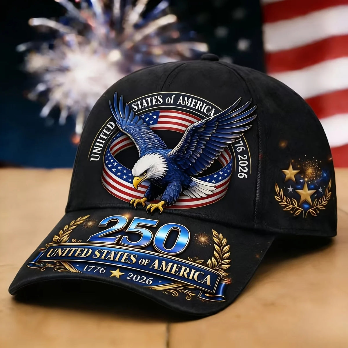 2026 250Th Anniversary Blue Eagle And Stars And Stripes Print Cap, Patriotic Baseball Cap for Men And Women, Commemorative U.S.