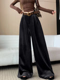 PENDRA Wide Leg Straight Velvet Pants