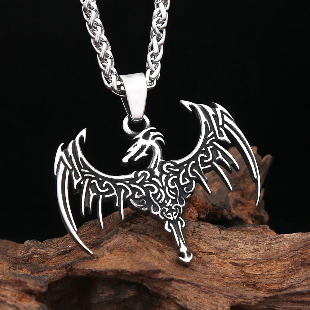 PENDRA Dragonflight Vintage Flying Dragon Pendant Necklace