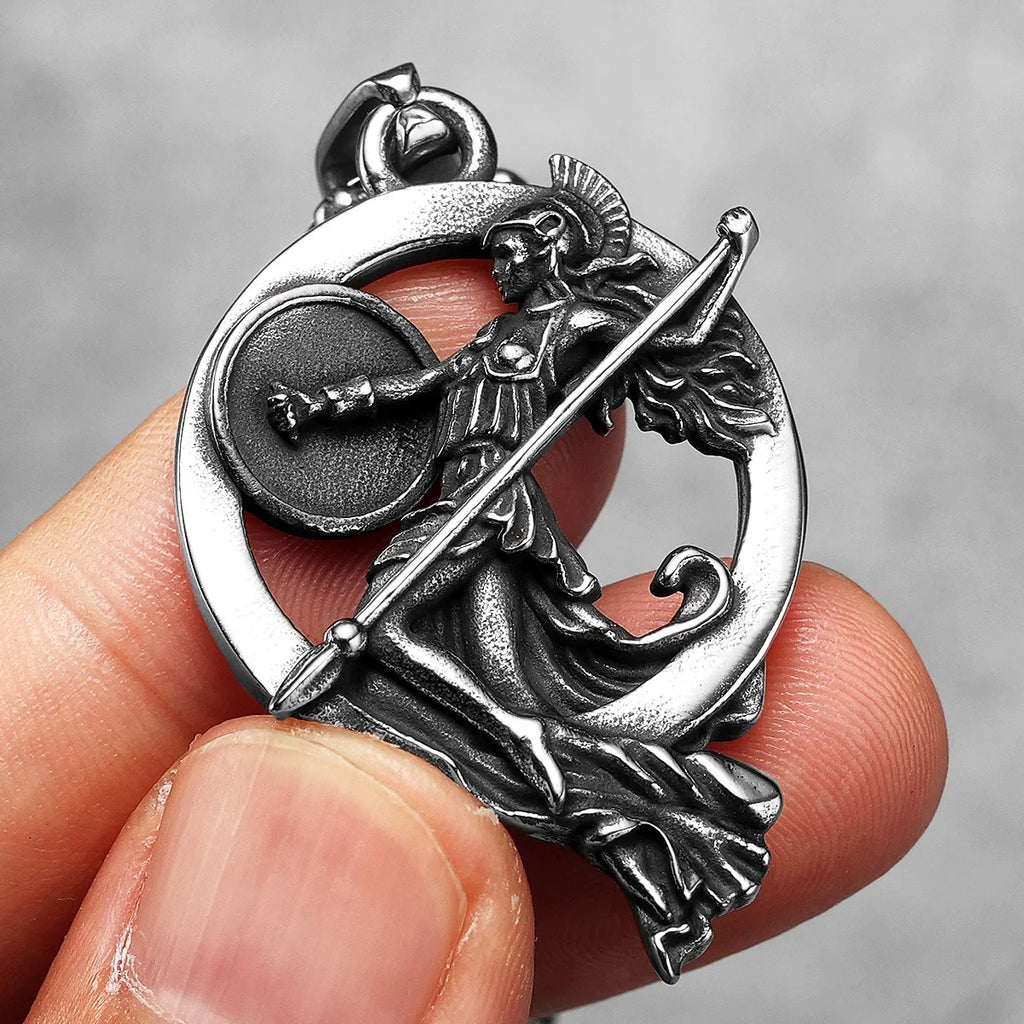 Greece Myth Goddess Men Necklaces Stainless Steel Pendant Chain Women Jewelry Vintage New Cool Tings Accessories Gifts Wholesale