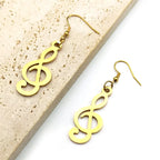 PENDRA Musicnote Gold Charm Earrings