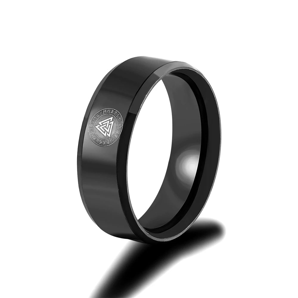 PENDRA Rune Black Steel Ring
