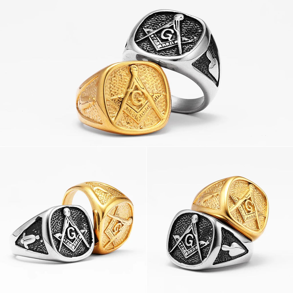 PENDRA Masonic Jewelry Punk Ring