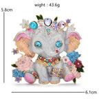 PENDRA Lovely Enamel Elephant Brooch