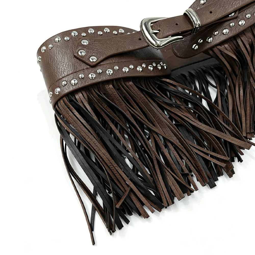 PENDRA Lunaara Leather Tassel Gothic Belt