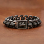 PENDRA Twin Wolf Twisted Stainless Steel Cuff Bracelet