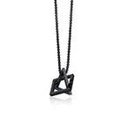 Popular Men Necklace,Interlocking Square Triangle Stainless Steel Pendant Necklaces,Trendy Geometric Detachable Pendant Gifts