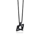 Popular Men Necklace,Interlocking Square Triangle Stainless Steel Pendant Necklaces,Trendy Geometric Detachable Pendant Gifts