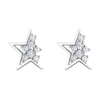 PENDRA Silver Stamp Star Earrings