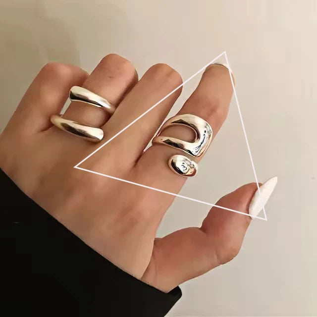 VENTFILLE 925 Sterling Silver Double Layer Vintage Twisted Ring For Female Gift Trend Open Adjustable Design Jewelry Wholesale