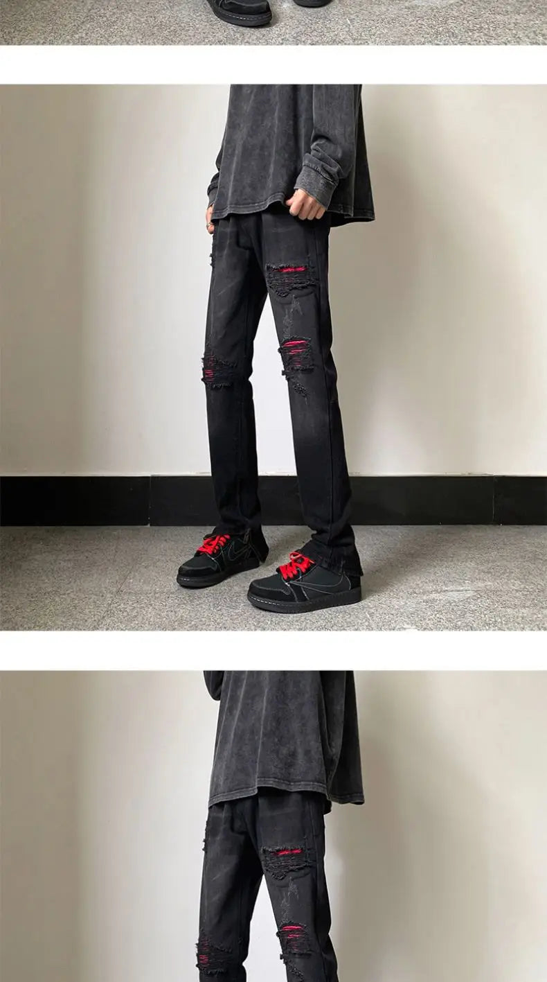 PENDRA Washed End Ripped Pants