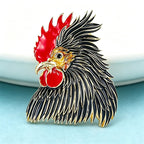 PENDRA Regalcrest Enamel Cock Brooch