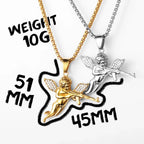PENDRA Angel Cupid Gun Steel Necklace
