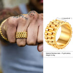Stylish Stainless Steel Presidential Watch Link Rings for Men Male Gifts Jewelry