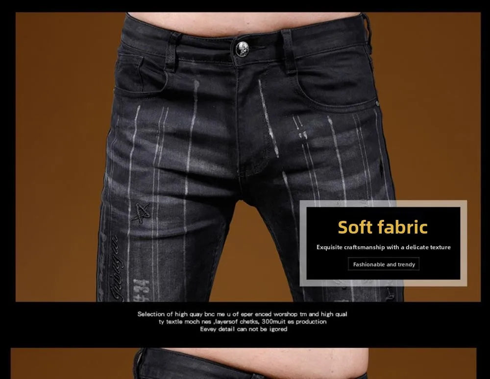 PENDRA Cowboy Black Letter Pants