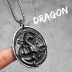 PENDRA Dragon Shield Steel Necklace