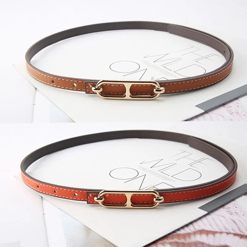 New Elegant women's Pu leather belt decorated ins fashion student trend luxury designer Brands thin waistband For Dress Jeans