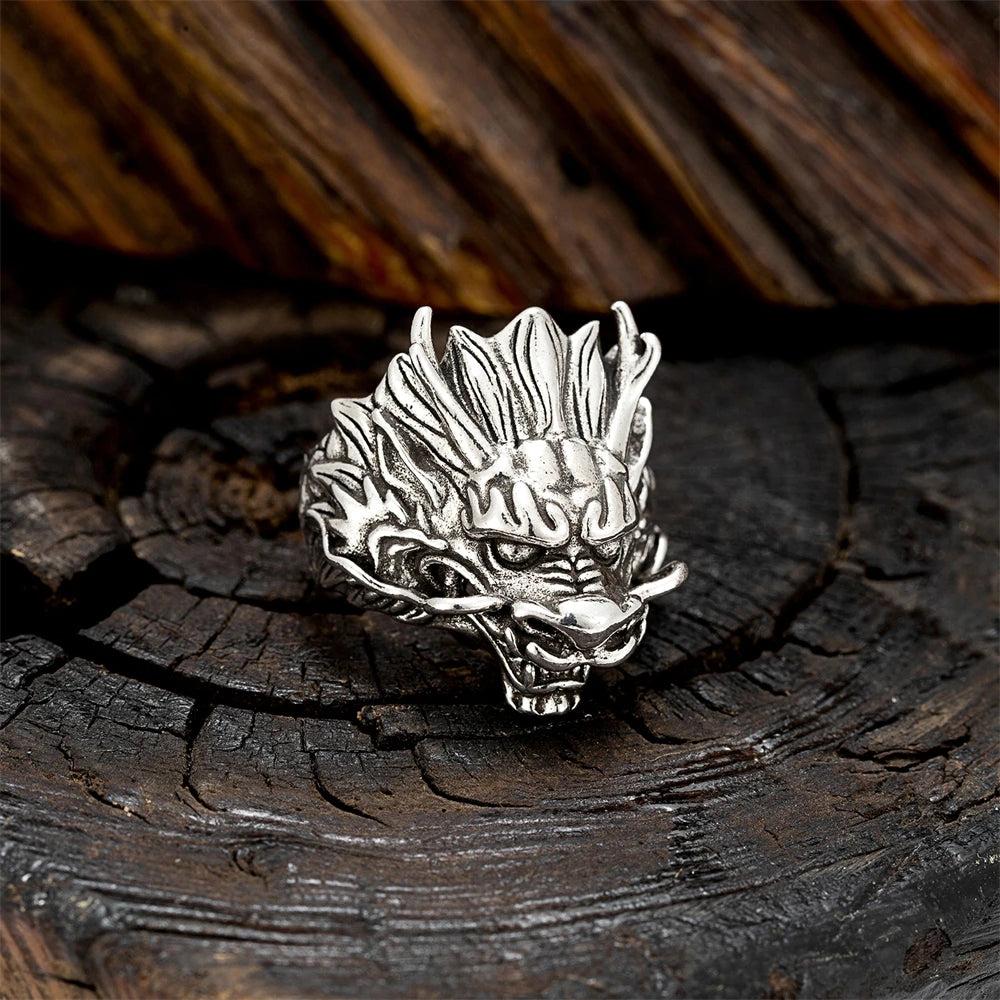 PENDRA Dragon Opening Silver Ring