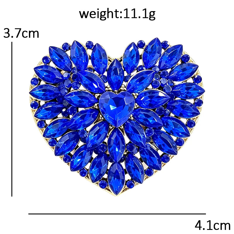 PENDRA Amoura 2-Color Crystal Heart Brooch