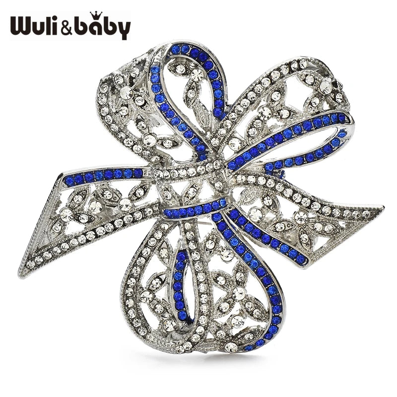 PENDRA Bellavie 4-Color Luxury Rhinestone Bowknot Brooch