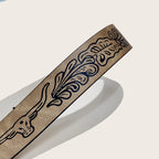 PENDRA Miraelle Leather Bull Buckle Western Engraved Belt